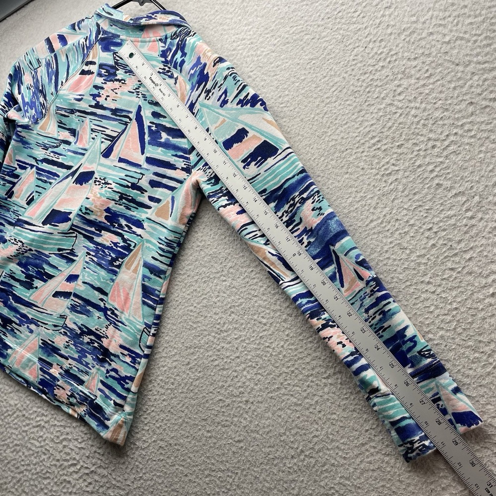 Lilly Pulitzer Skipper Popover Sweater Womens Small S Sailboats Half Zip Preppy‎ - Picture 9 of 12